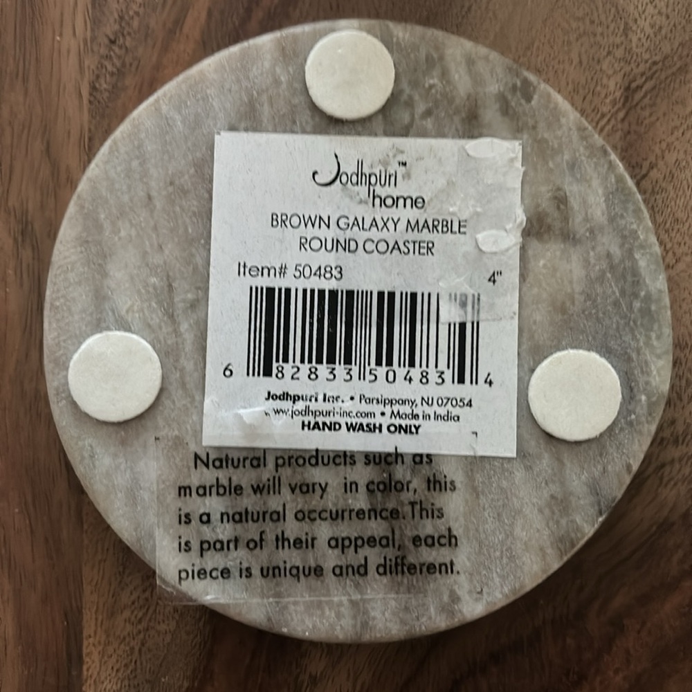 Circular Gray/Brown Marble Coasters - Picture 3 of 3